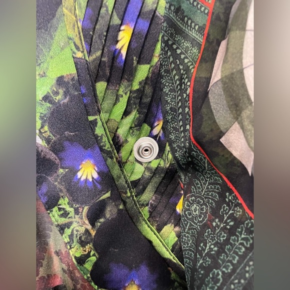 Givenchy Jacket Black Paneled Floral Print Silk Chiffon Size 38 - Picture 5 of 11